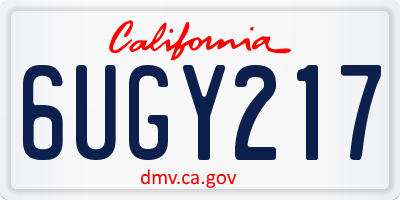 CA license plate 6UGY217