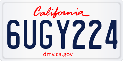 CA license plate 6UGY224