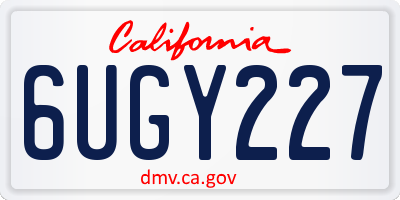 CA license plate 6UGY227