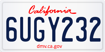 CA license plate 6UGY232
