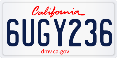 CA license plate 6UGY236