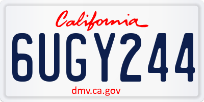 CA license plate 6UGY244