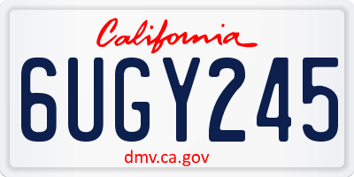 CA license plate 6UGY245