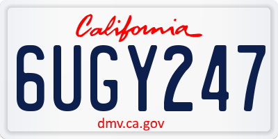CA license plate 6UGY247