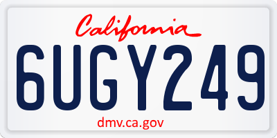 CA license plate 6UGY249