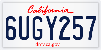 CA license plate 6UGY257