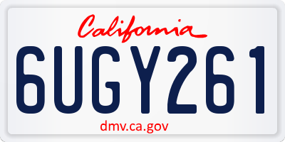 CA license plate 6UGY261