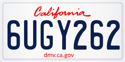 CA license plate 6UGY262