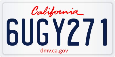 CA license plate 6UGY271