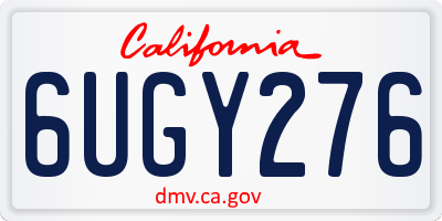 CA license plate 6UGY276