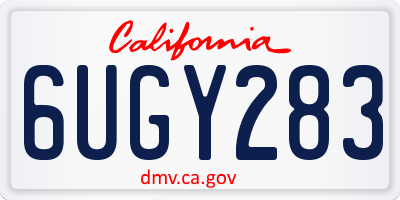 CA license plate 6UGY283
