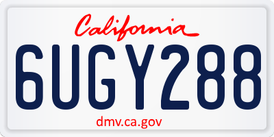 CA license plate 6UGY288