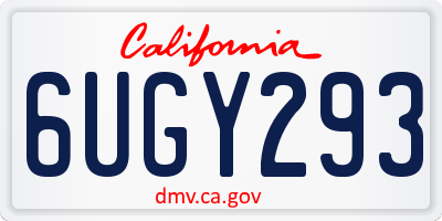 CA license plate 6UGY293