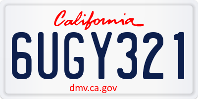 CA license plate 6UGY321