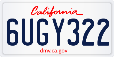 CA license plate 6UGY322