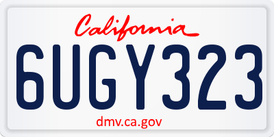 CA license plate 6UGY323