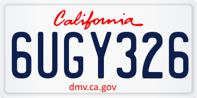 CA license plate 6UGY326