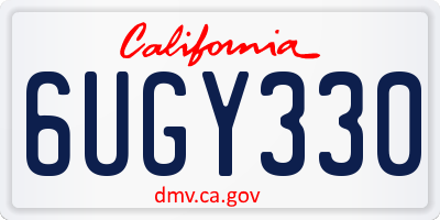 CA license plate 6UGY330