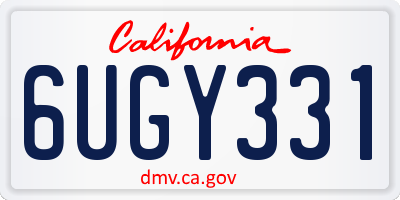 CA license plate 6UGY331
