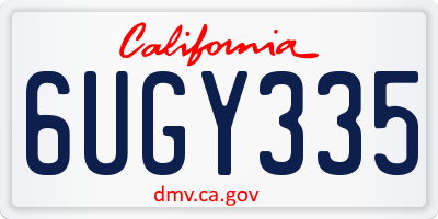 CA license plate 6UGY335