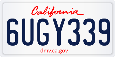 CA license plate 6UGY339