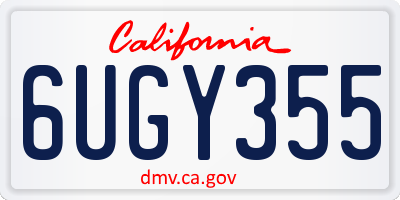 CA license plate 6UGY355