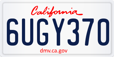 CA license plate 6UGY370