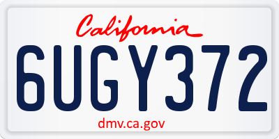 CA license plate 6UGY372