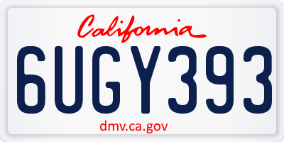 CA license plate 6UGY393