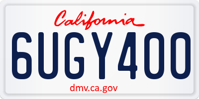 CA license plate 6UGY400