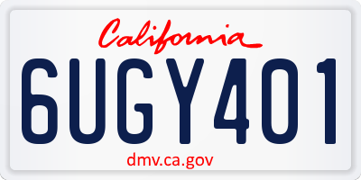 CA license plate 6UGY401