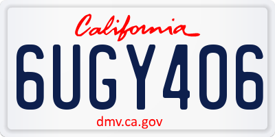 CA license plate 6UGY406