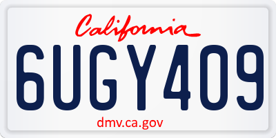 CA license plate 6UGY409