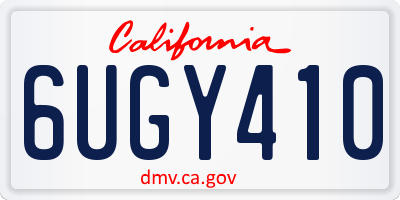 CA license plate 6UGY410