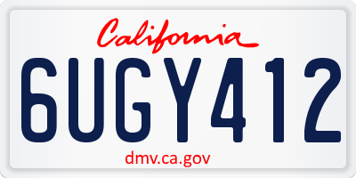 CA license plate 6UGY412
