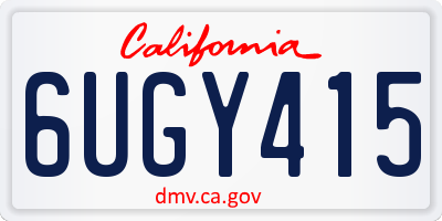 CA license plate 6UGY415