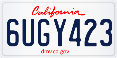 CA license plate 6UGY423