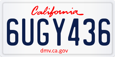 CA license plate 6UGY436