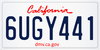 CA license plate 6UGY441