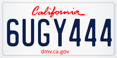 CA license plate 6UGY444