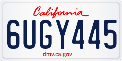 CA license plate 6UGY445