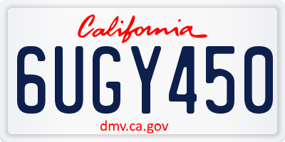 CA license plate 6UGY450