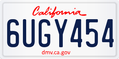 CA license plate 6UGY454