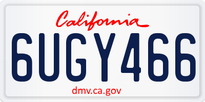 CA license plate 6UGY466