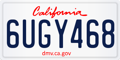 CA license plate 6UGY468