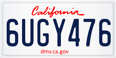 CA license plate 6UGY476