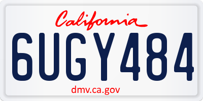 CA license plate 6UGY484