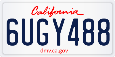 CA license plate 6UGY488