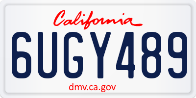 CA license plate 6UGY489