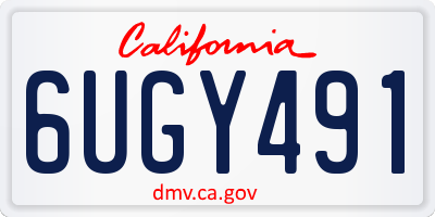CA license plate 6UGY491